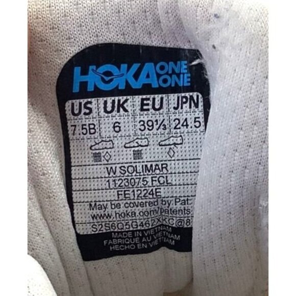 Hoka Womens Solimar Running Shoes Size 7.5 White & Blue Mesh Lightweight - Picture 8 of 9
